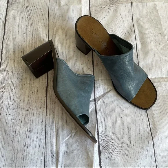 Enzo Angiolini blue and brown mules - Picture 1 of 11